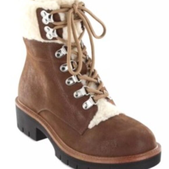 MIA Shoes - MIA Women's Regis Faux Fur Sherpa Winter & Snow Hiker Boots Brown Size 7